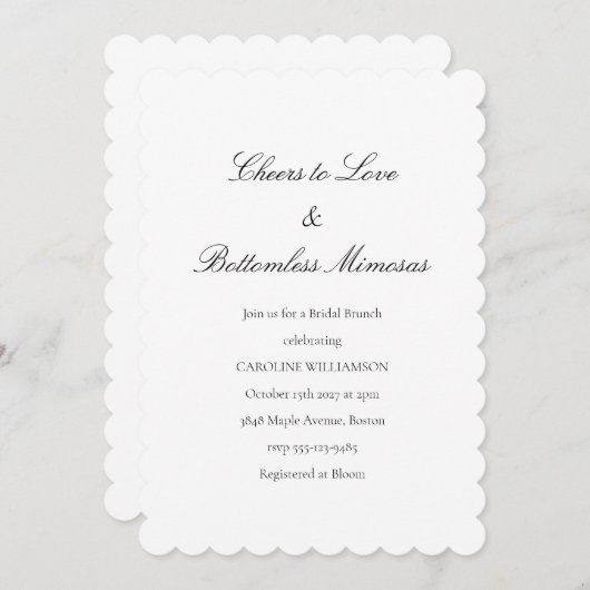 Leuke Bruiloftsbrunch Mimosas Grappige Spreuk Zwar Kaart (Voorkant / Achterkant)