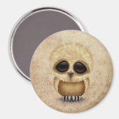Leuke bruine Baby Uil Chic op verouderde textuur Magneet (Voorkant / Achterkant)