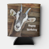 Leuke Bruine en Witte Geit Foto Verjaardag Blikjeskoeler (Voorkant)