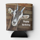 Leuke Bruine en Witte Geit Foto Verjaardag Blikjeskoeler (Achterkant)