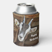 Leuke Bruine en Witte Geit Foto Verjaardag Blikjeskoeler (Blikje Achterkant)