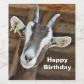 Leuke Bruine en Witte Geit Foto Verjaardag Wijn Etiket (Enkel label)