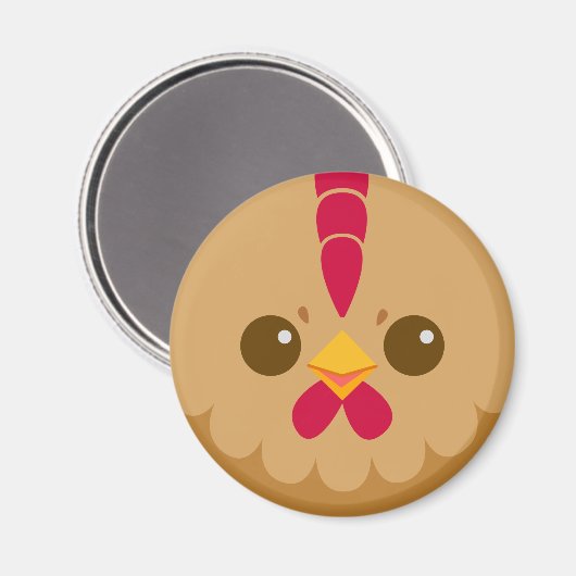 Leuke bruine kip / kip magneet (Voorkant / Achterkant)