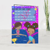 Leuke Bruine Meisjes Gymnastiek Kleurplaat Verjaar Kaart (Achterkant)