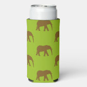 Leuke bruine olifant silhouetten groen seltzer blikjeskoeler (Seltzer Achterkant)