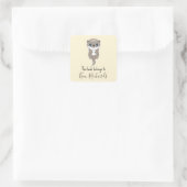 Leuke bruine otter crème vierkante sticker (Tas)