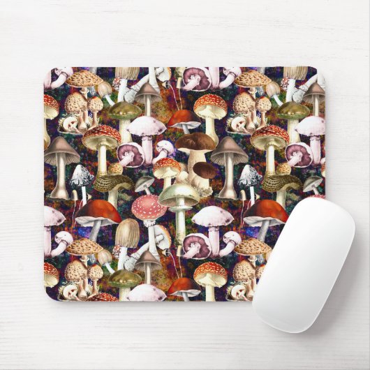 Leuke bruine paddenstoel schimmel tuin patroon muismat (Met muis)