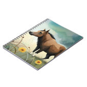 Leuke bruine pony in het bloemenveld notitieboek (Linkerzijde)