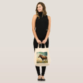 Leuke bruine pony in het bloemenveld tote bag (Voorkant (model))
