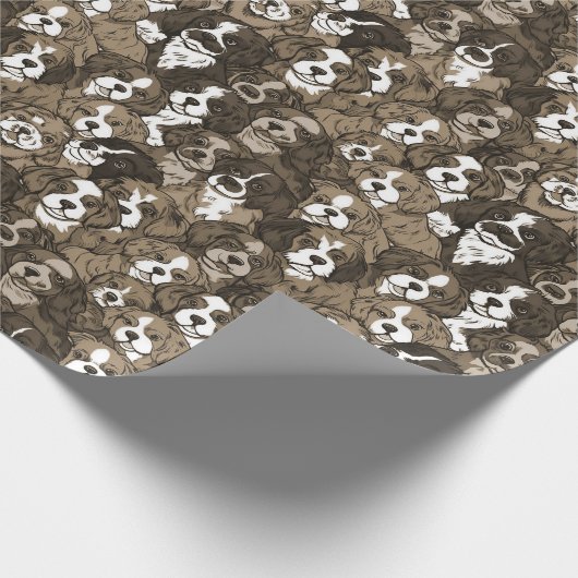 Leuke bruine puppy Pop Art Dog Cadeaupapier (Hoek)