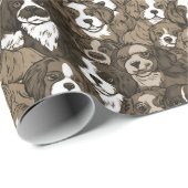 Leuke bruine puppy Pop Art Dog Cadeaupapier (Rol Hoek)