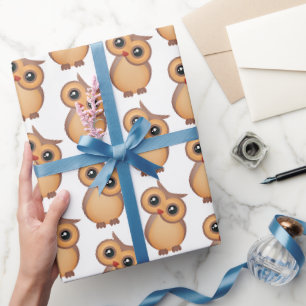 Leuke bruine uil cadeaupapier