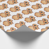 Leuke bruine uil cadeaupapier (Hoek)