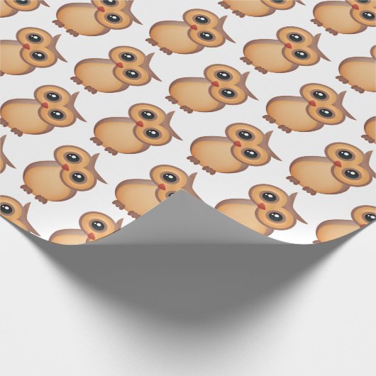 Leuke bruine uil cadeaupapier (Hoek)