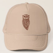 Leuke bruine uil illustratie trucker pet (Voorkant)