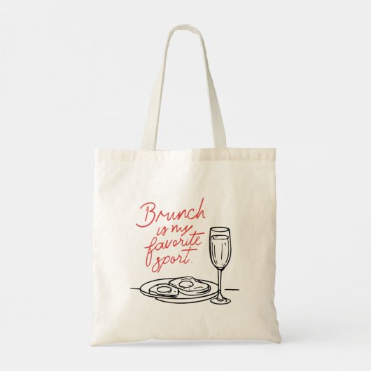 Leuke brunch liefhebbers trendy ontbijt Doodle Quo Tote Bag (Achterkant)