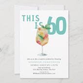 Leuke Bubbels Drink 60ste Verjaardagsfeestuitnodig Kaart (Voorkant)