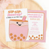 Leuke Bubble Tea Boba Baby shower Kaart