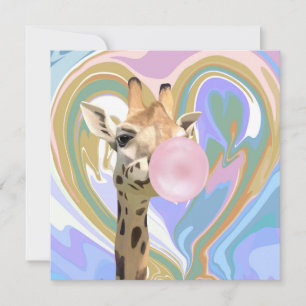 Leuke Bubblegum Blazende Giraffe Vloeibare Swirl B