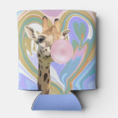 Leuke Bubblegum Blazende Giraffe Vloeibare Swirl B Blikjeskoeler (Achterkant)