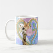 Leuke Bubblegum Blazende Giraffe Vloeibare Swirl B Koffiemok (Links)