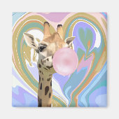 Leuke Bubblegum Blazende Giraffe Vloeibare Swirl B Magneet (Voorkant)