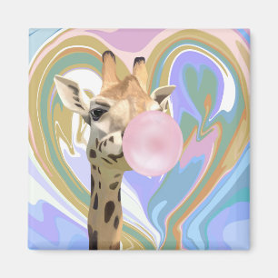 Leuke Bubblegum Blazende Giraffe Vloeibare Swirl B Magneet