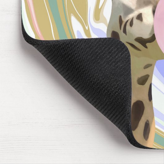 Leuke Bubblegum Blazende Giraffe Vloeibare Swirl B Muismat (Hoek)