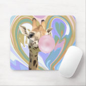 Leuke Bubblegum Blazende Giraffe Vloeibare Swirl B Muismat (Met muis)