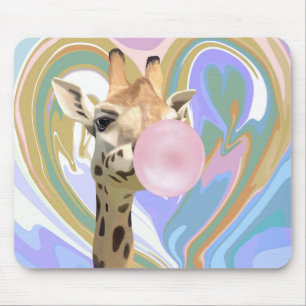 Leuke Bubblegum Blazende Giraffe Vloeibare Swirl B Muismat