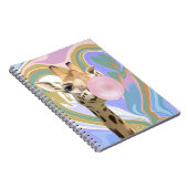 Leuke Bubblegum Blazende Giraffe Vloeibare Swirl B Notitieboek (Rechterzijde)