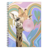 Leuke Bubblegum Blazende Giraffe Vloeibare Swirl B Notitieboek (Voorkant)