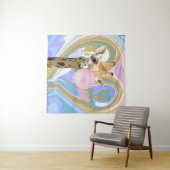 Leuke Bubblegum Blazende Giraffe Vloeibare Swirl B Wandkleed (In Situ (horizontaal))