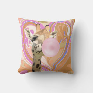 Leuke Bubblegum Blazende Giraffe Vloeibare Swirl S Kussen