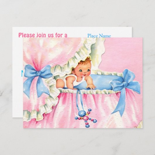 Leuke Budget BABY SHOWER Uitnodiging (Voorkant / Achterkant)