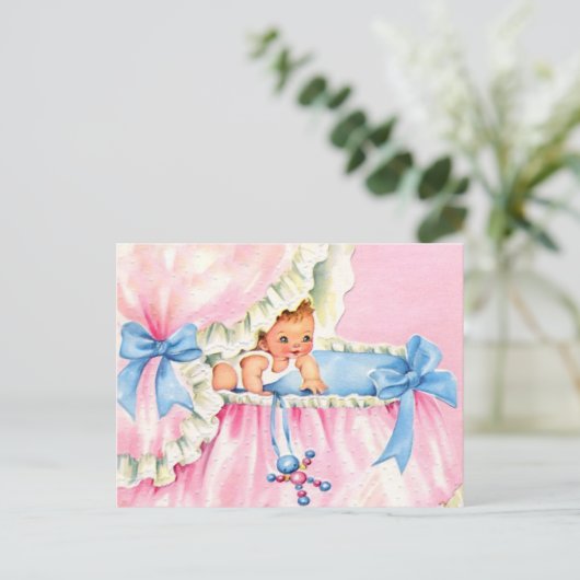 Leuke Budget BABY SHOWER Uitnodiging (Staand voorkant)