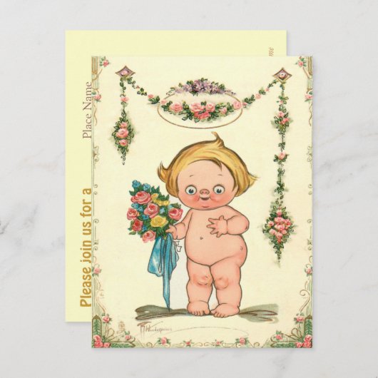 Leuke Budget BABY SHOWER Uitnodiging (Voorkant / Achterkant)