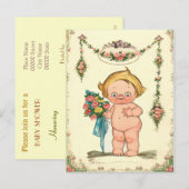 Leuke Budget BABY SHOWER Uitnodiging Briefkaart (Voorkant / Achterkant)