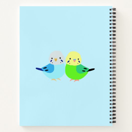 Leuke Budgie Paraket Lover Gift Aangepaste Naam Notitieboek (Achterkant)