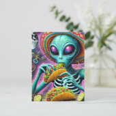 Leuke buitenaardse eten taco's briefkaart (Staand voorkant)