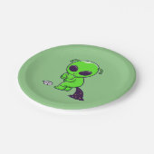 Leuke buitenaardse poeping ruimte papieren bordje (Gekanteld)