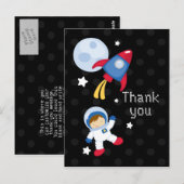 Leuke buitenruimte astronaut bedankt briefkaart (Voorkant / Achterkant)