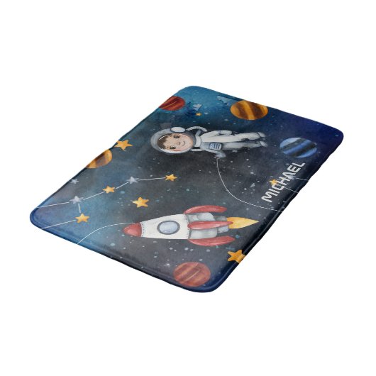 Leuke buitenruimte Astronaut Shuttle gepersonalise Badmat (Gekanteld)
