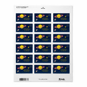 Leuke buitenruimte raket verjaardag adreslabel etiket (Full Sheet)