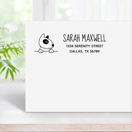 Leuke Bull Terrier Hond Huisdier Adres Rubberstempel