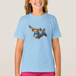 Leuke Bulldog Superheld Kinder T-Shirt