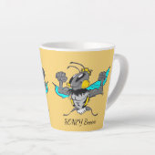 Leuke Bumble Bee Cartoon Cust.Text Geel Latte Mok (Rechterhoek)