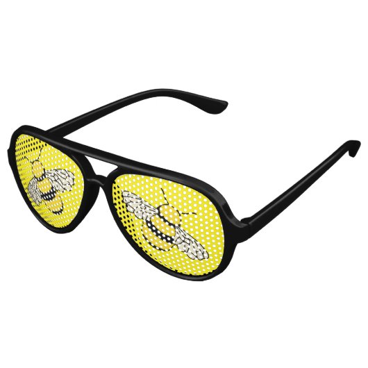 Leuke Bumblebee Cartoon Designer Aviator Zonnebril (Gekanteld)