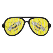 Leuke Bumblebee Cartoon Designer Aviator Zonnebril (Voorkant)