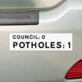 Leuke bumpersticker over kuilen: Gemeente 0, Kuile (Op auto)